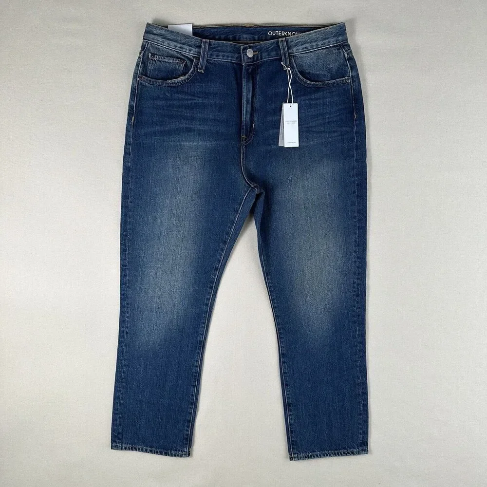 Outerknown Dune High Rise Slim‎ Fit Jeans Women’s 31 Blue Denim Stretch Pants